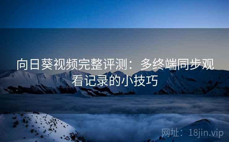 向日葵视频完整评测：多终端同步观看记录的小技巧