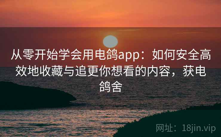 从零开始学会用电鸽app：如何安全高效地收藏与追更你想看的内容，获电鸽舍