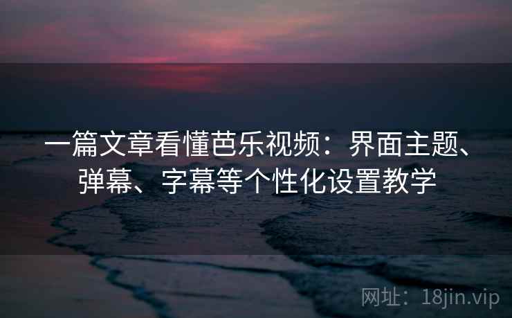 一篇文章看懂芭乐视频：界面主题、弹幕、字幕等个性化设置教学