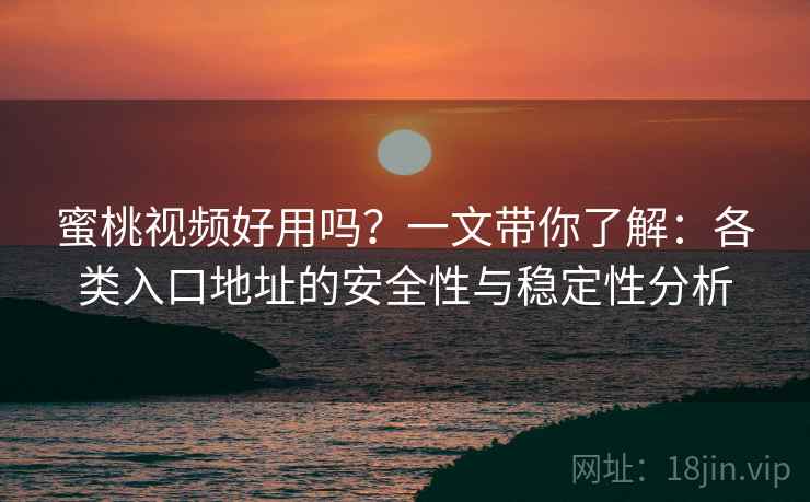 蜜桃视频好用吗？一文带你了解：各类入口地址的安全性与稳定性分析